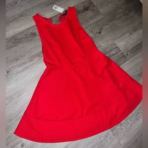 Red lace short dress